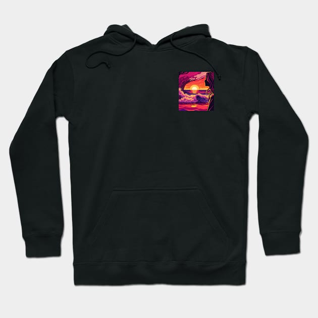 Surfer Girl Sunrise Hoodie by HuseLax Store 